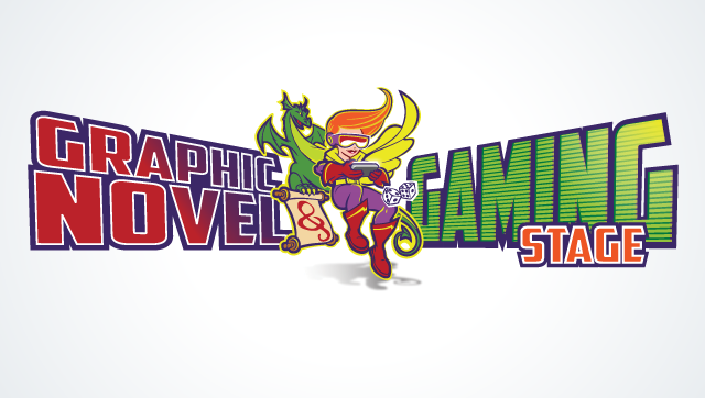 Graphic Novels & Gaming Stage logo - click to view schedule